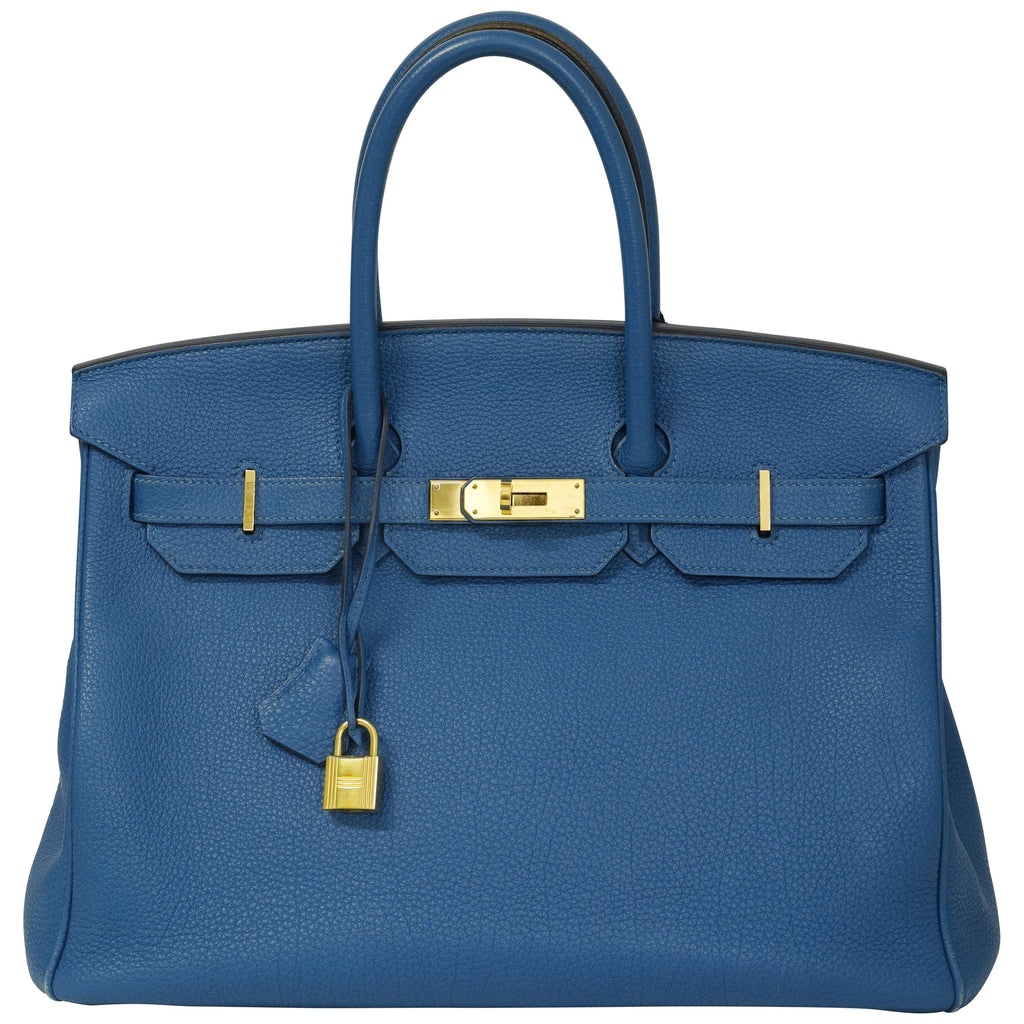 Hermès Birkin 35 Bleu de Galice Togo Gold Hardware 2018