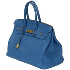 Hermès Birkin 35 Bleu de Galice Togo Gold Hardware 2018