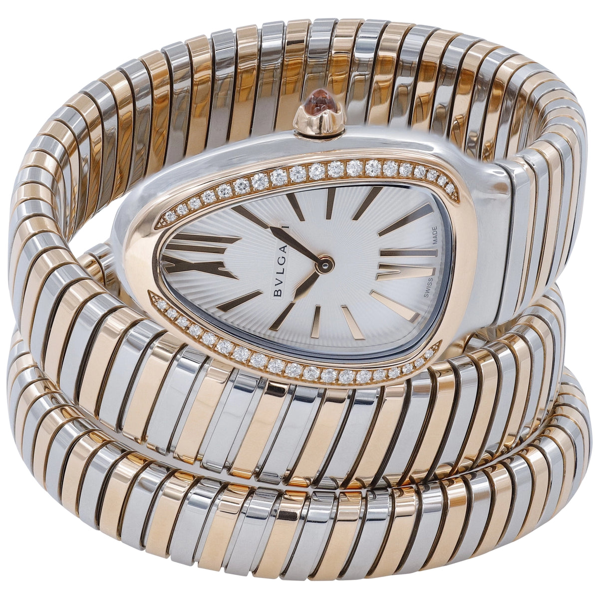 Bulgari Serpenti SP35SPG Silver Dial on Stainless Steel & Rose Gold 2020