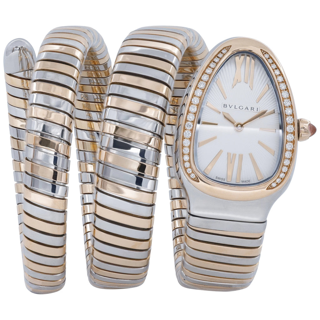 Bulgari Serpenti SP35SPG Silver Dial on Stainless Steel & Rose Gold 2020