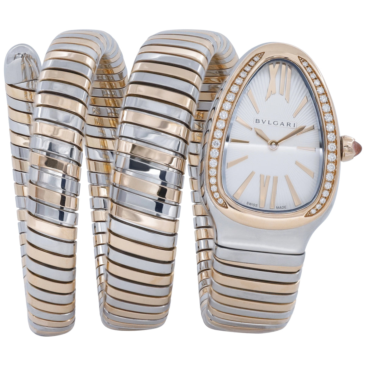 Bulgari Serpenti SP35SPG Silver Dial on Stainless Steel & Rose Gold 2020