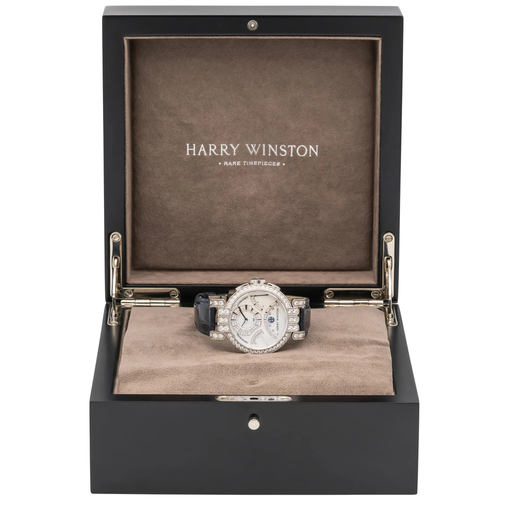 Harry Winston Premier Excenter Chronograph 200/MCRA39WL.MD/D3.1 Mother of Pearl Dial on Leather 2020