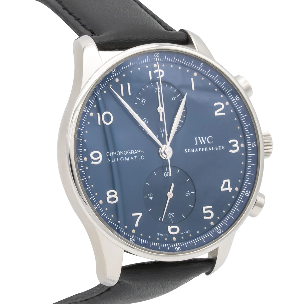 IWC Portugieser Chronograph IW371491 Blue Dial on Leather 2020