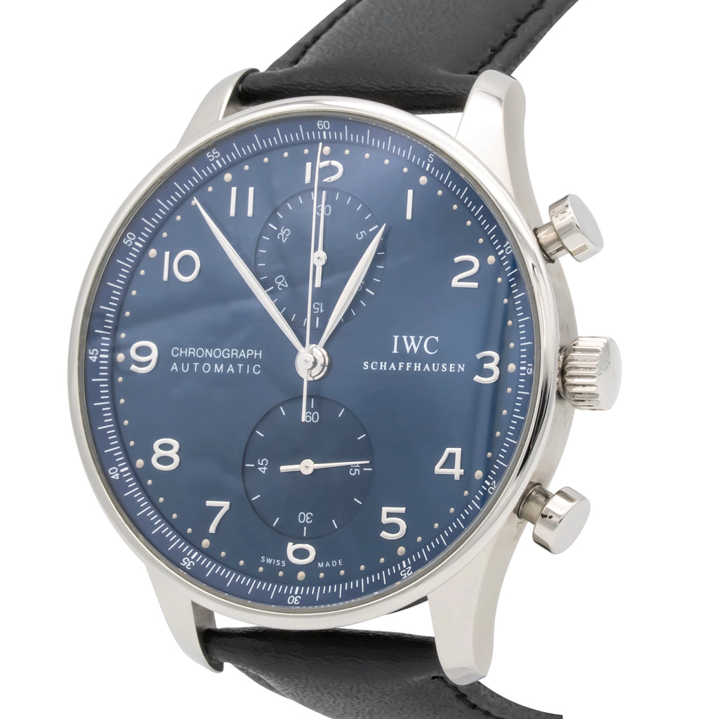 IWC Portugieser Chronograph IW371491 Blue Dial on Leather 2020