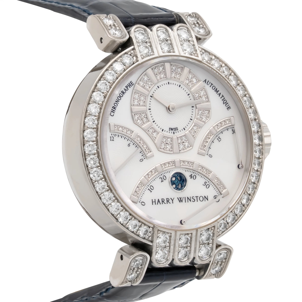 Harry Winston Premier Excenter Chronograph 200/MCRA39WL.MD/D3.1 Mother of Pearl Dial on Leather 2020