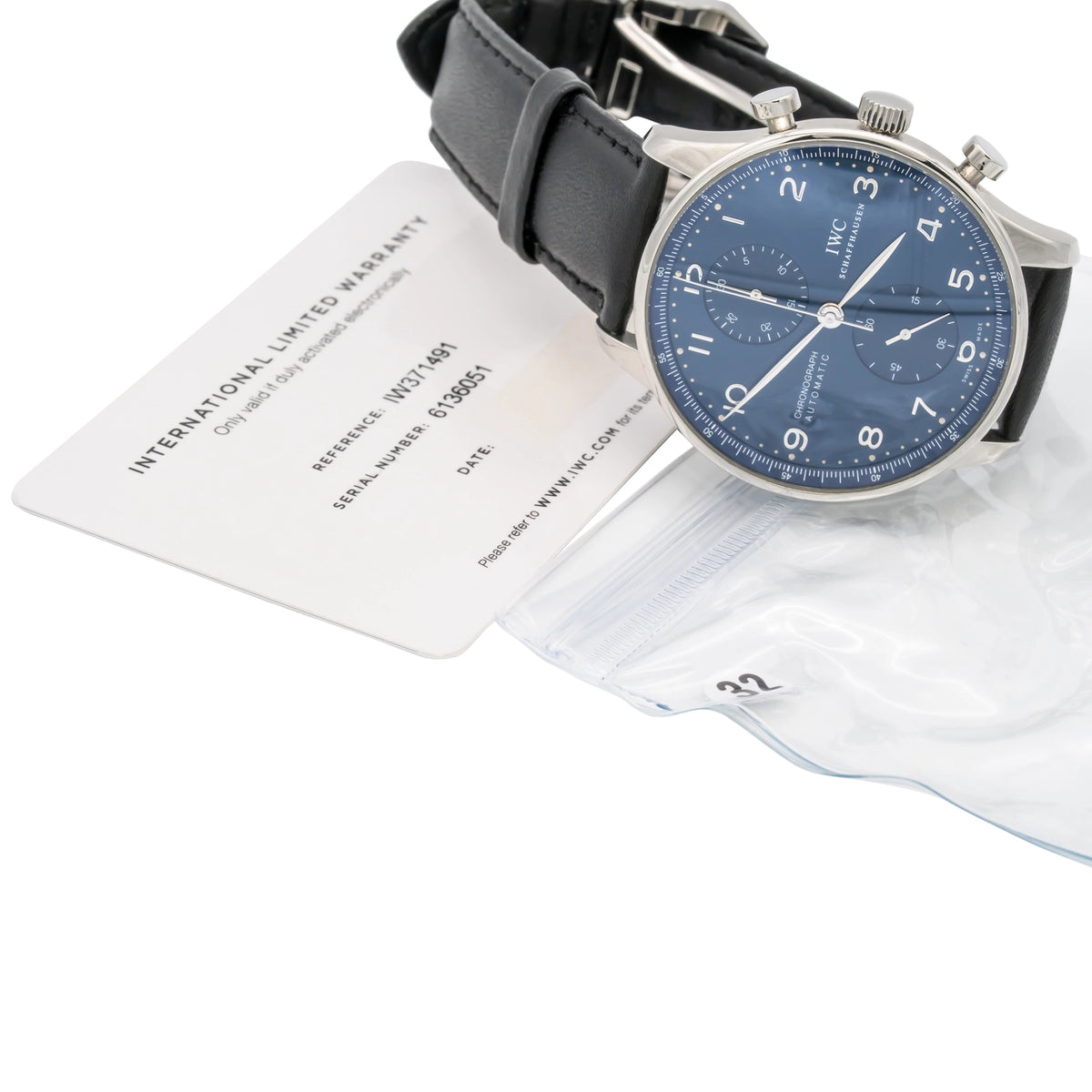 IWC Portugieser Chronograph IW371491 Blue Dial on Leather 2020