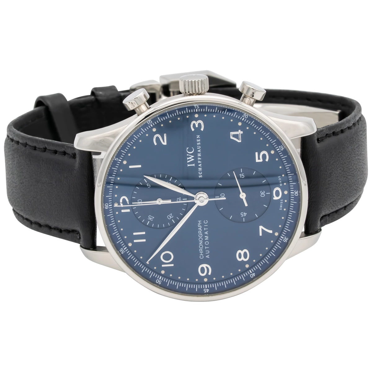IWC Portugieser Chronograph IW371491 Blue Dial on Leather 2020