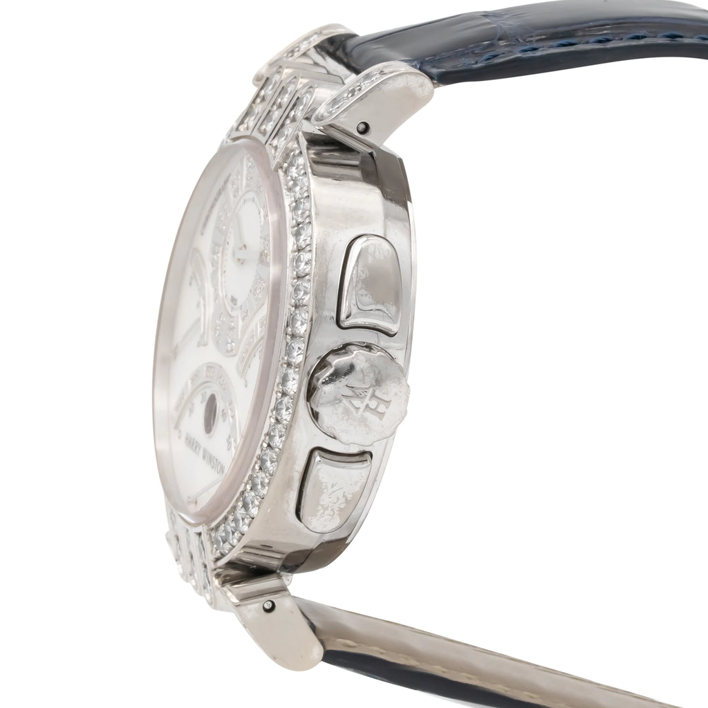 Harry Winston Premier Excenter Chronograph 200/MCRA39WL.MD/D3.1 Mother of Pearl Dial on Leather 2020