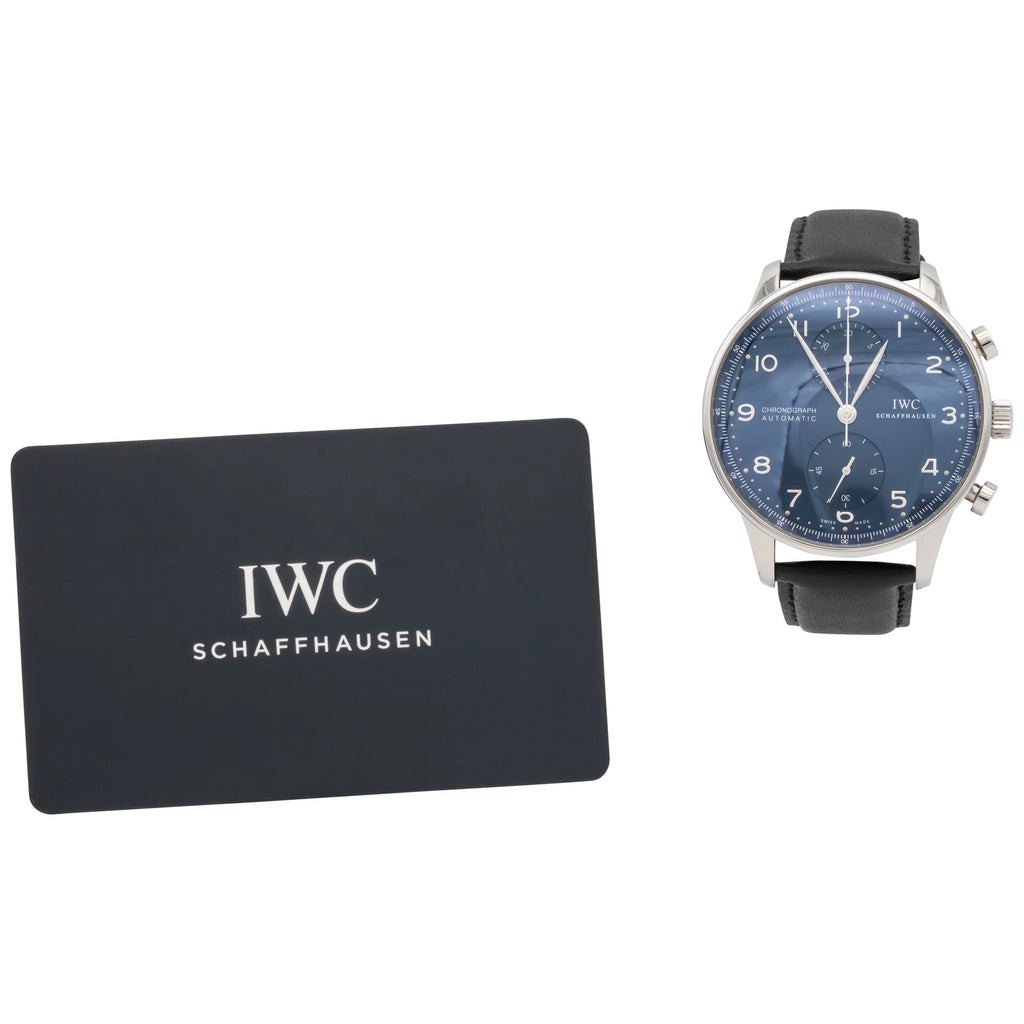 IWC Portugieser Chronograph IW371491 Blue Dial on Leather 2020