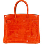 Hermès Birkin 30 Geranium Shiny Niloticus Crocodile Palladium Hardware 2015