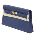 Hermès Kelly Cut Bleu Encre Chèvre Mysore Gold Hardware 2021