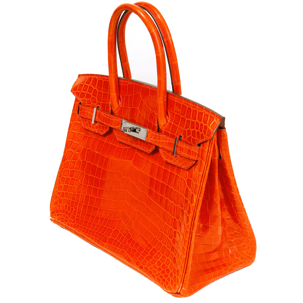 Hermès Birkin 30 Geranium Shiny Niloticus Crocodile Palladium Hardware 2015