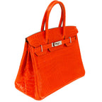 Hermès Birkin 30 Geranium Shiny Niloticus Crocodile Palladium Hardware 2015