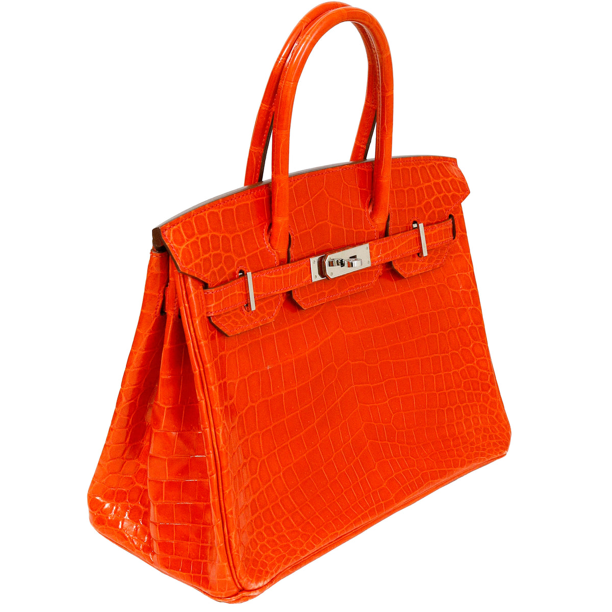 Hermès Birkin 30 Geranium Shiny Niloticus Crocodile Palladium Hardware 2015