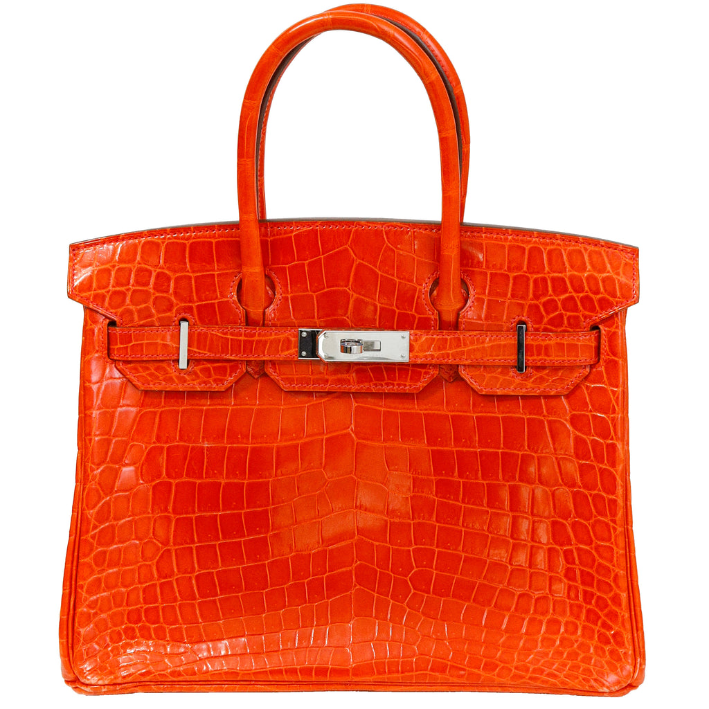 Hermès Birkin 30 Geranium Shiny Niloticus Crocodile Palladium Hardware 2015