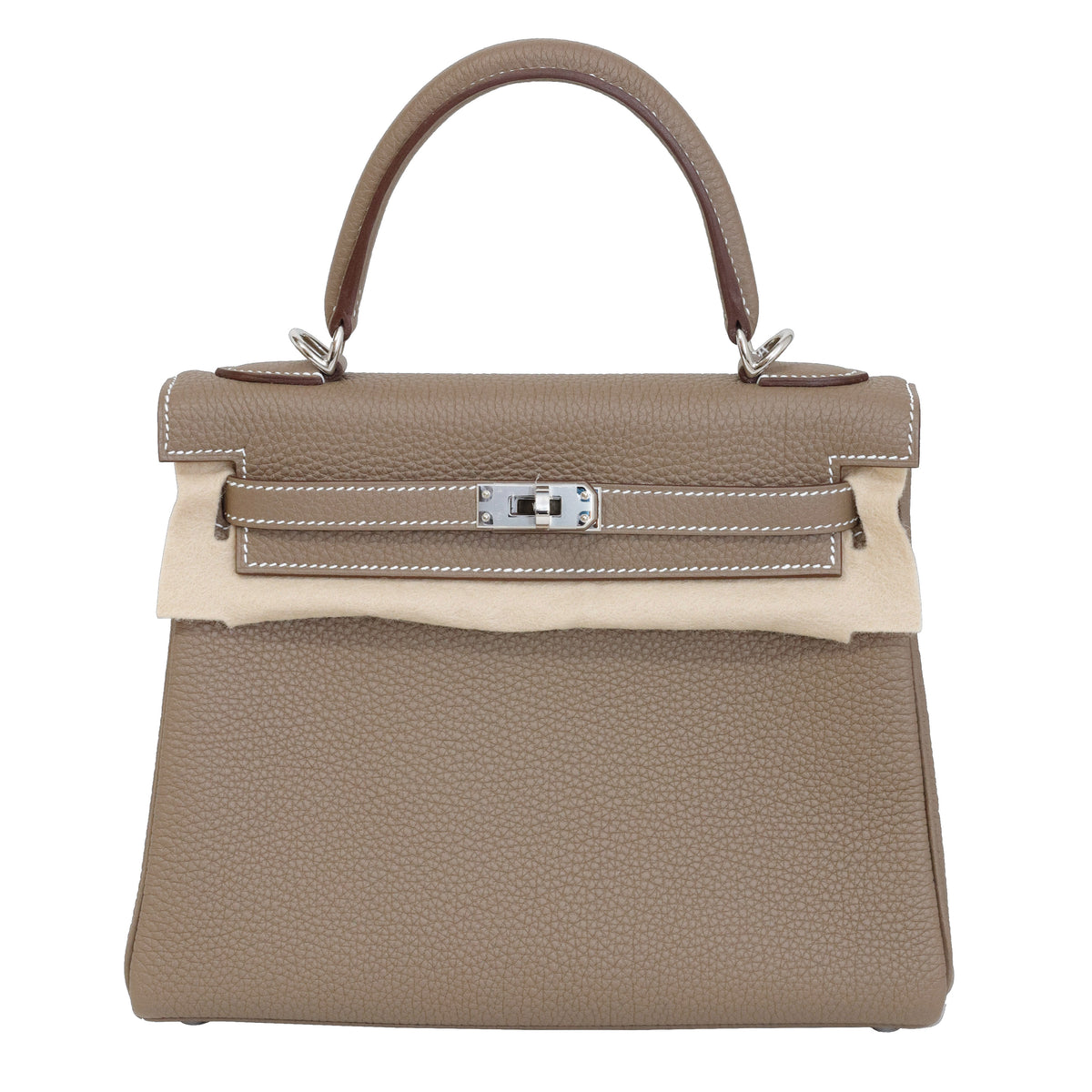 Hermès Kelly 25 Etoupe Togo Palladium Hardware 2024