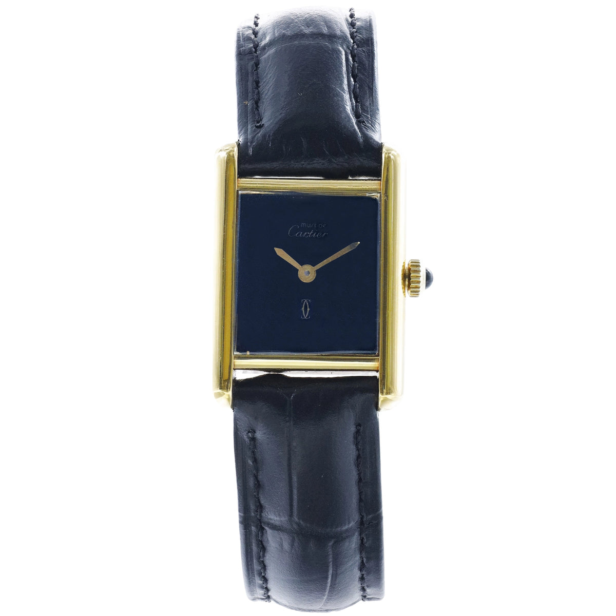 Cartier Tank Black Dial on Leather