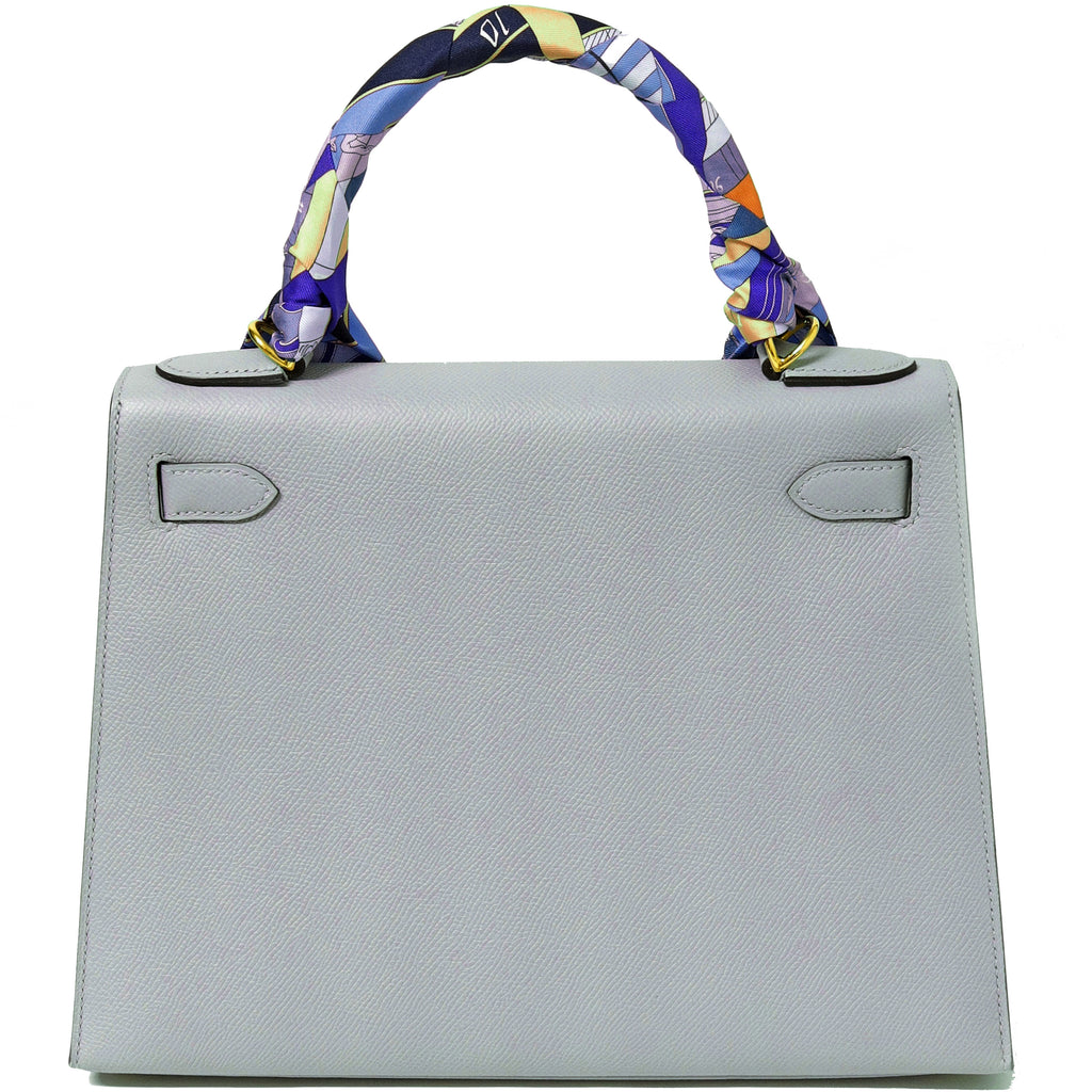 Hermès Kelly 28 Sellier Bleu Glacier Epsom Gold Hardware 2025