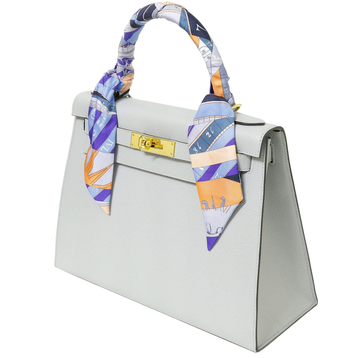 Hermès Kelly 28 Sellier Bleu Glacier Epsom Gold Hardware 2025