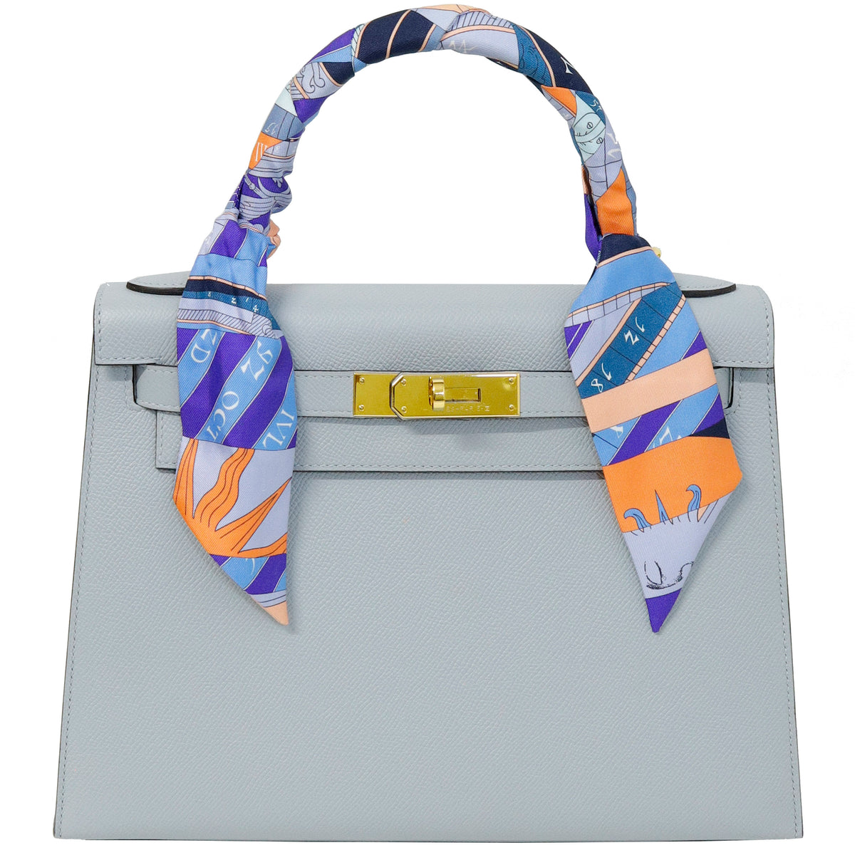 Hermès Kelly 28 Sellier Bleu Glacier Epsom Gold Hardware 2025