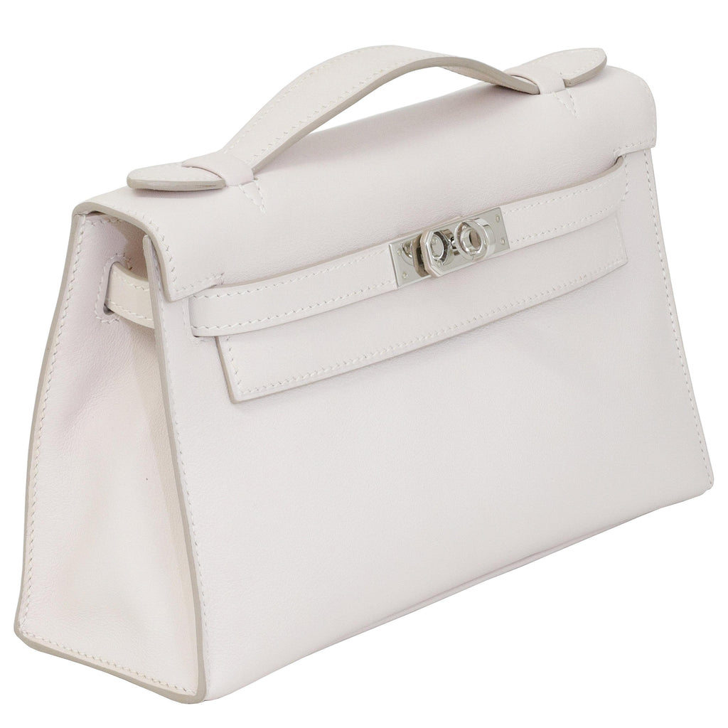 Hermès Kelly Pochette Rose Dragée Swift Palladium Hardware 2007