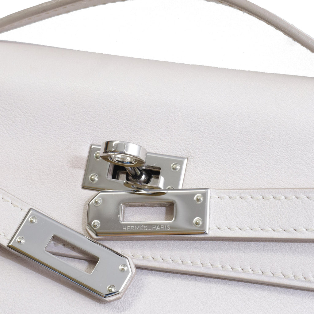Hermès Kelly Pochette Rose Dragée Swift Palladium Hardware 2007