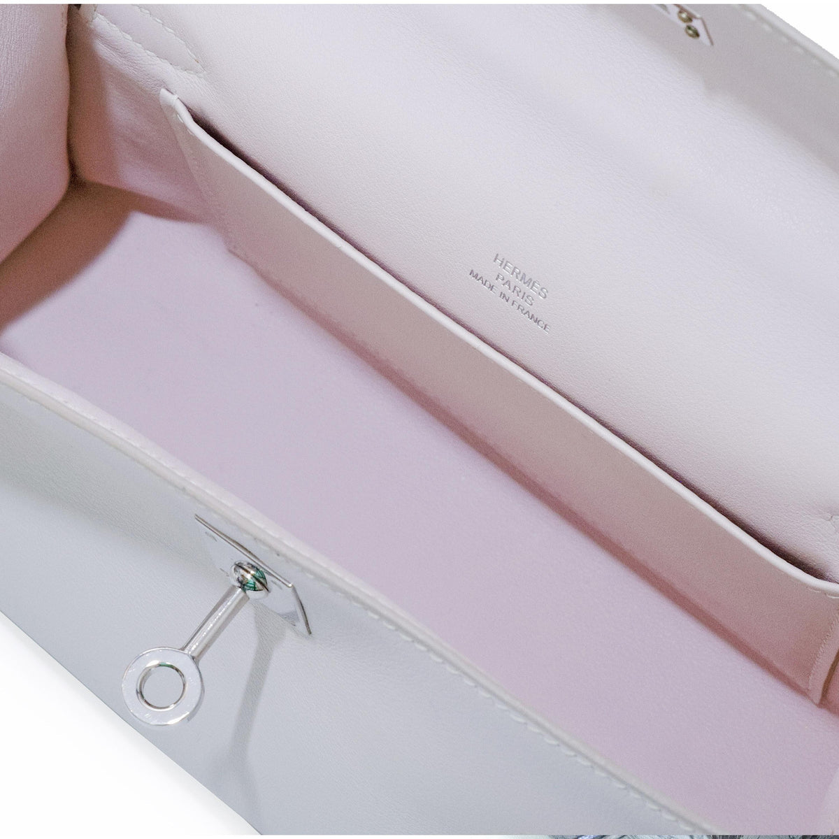 Hermès Kelly Pochette Rose Dragée Swift Palladium Hardware 2007