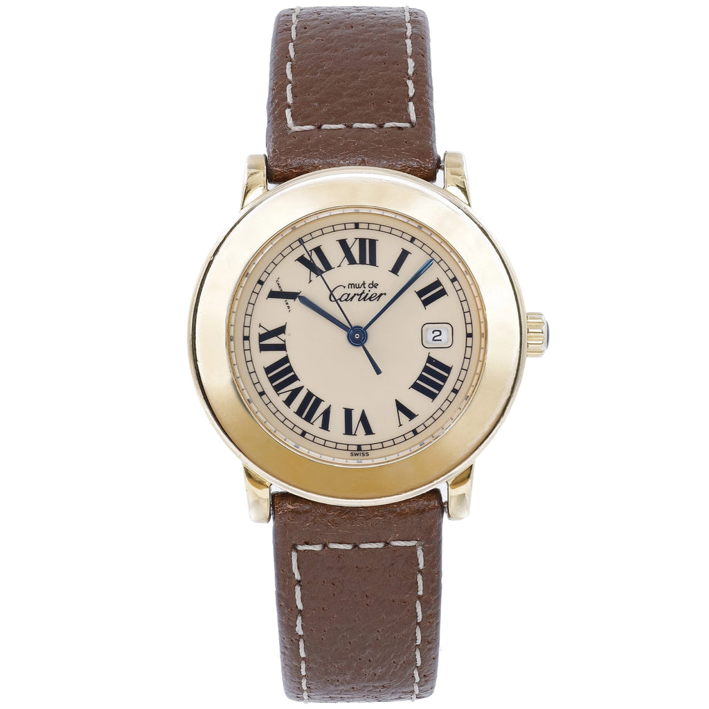 Cartier Ronde de Cartier 1800 1 Champagne Dial on Leather