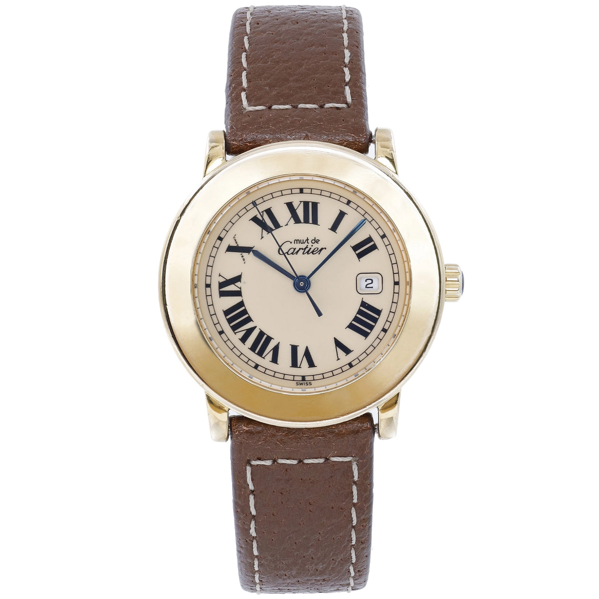 Cartier Ronde de Cartier 1800 1 Champagne Dial on Leather