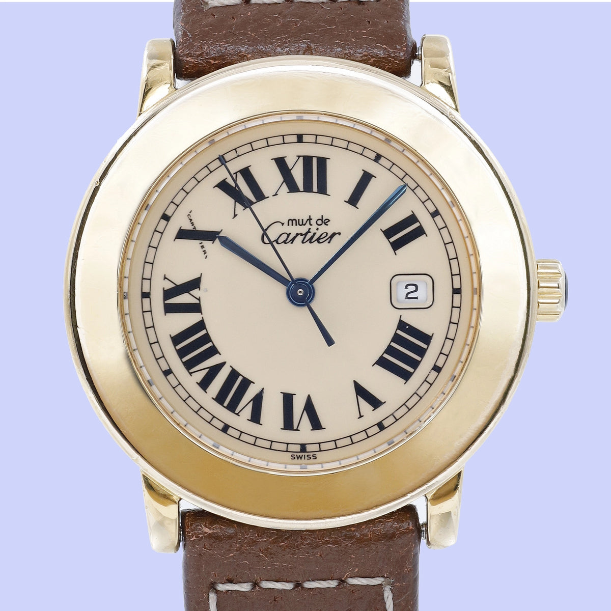 Cartier Ronde de Cartier 1800 1 Champagne Dial on Leather