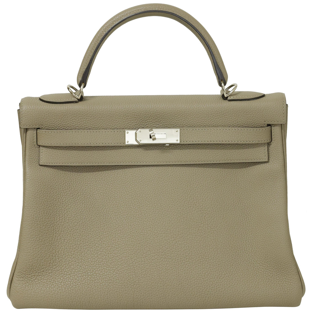 Hermès Kelly 32 Gris Mouette Togo Palladium Hardware 2018