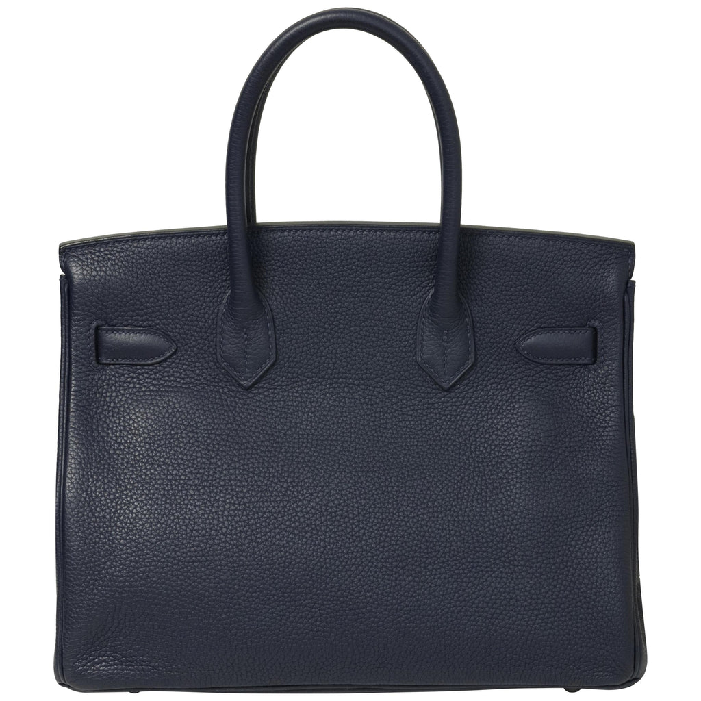 Hermès Birkin 30 Verso Bleu Indigo Togo Palladium Hardware 2018