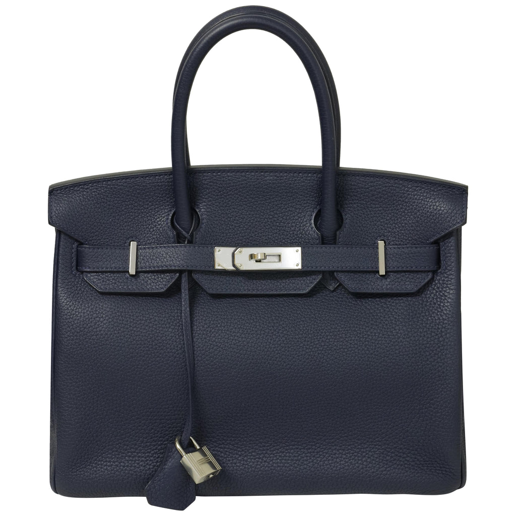 Hermès Birkin 30 Verso Bleu Indigo Togo Palladium Hardware 2018