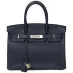 Hermès Birkin 30 Verso Bleu Indigo Togo Palladium Hardware 2018