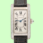 Cartier Tank Américaine 2489 Silver Dial on Leather 2003