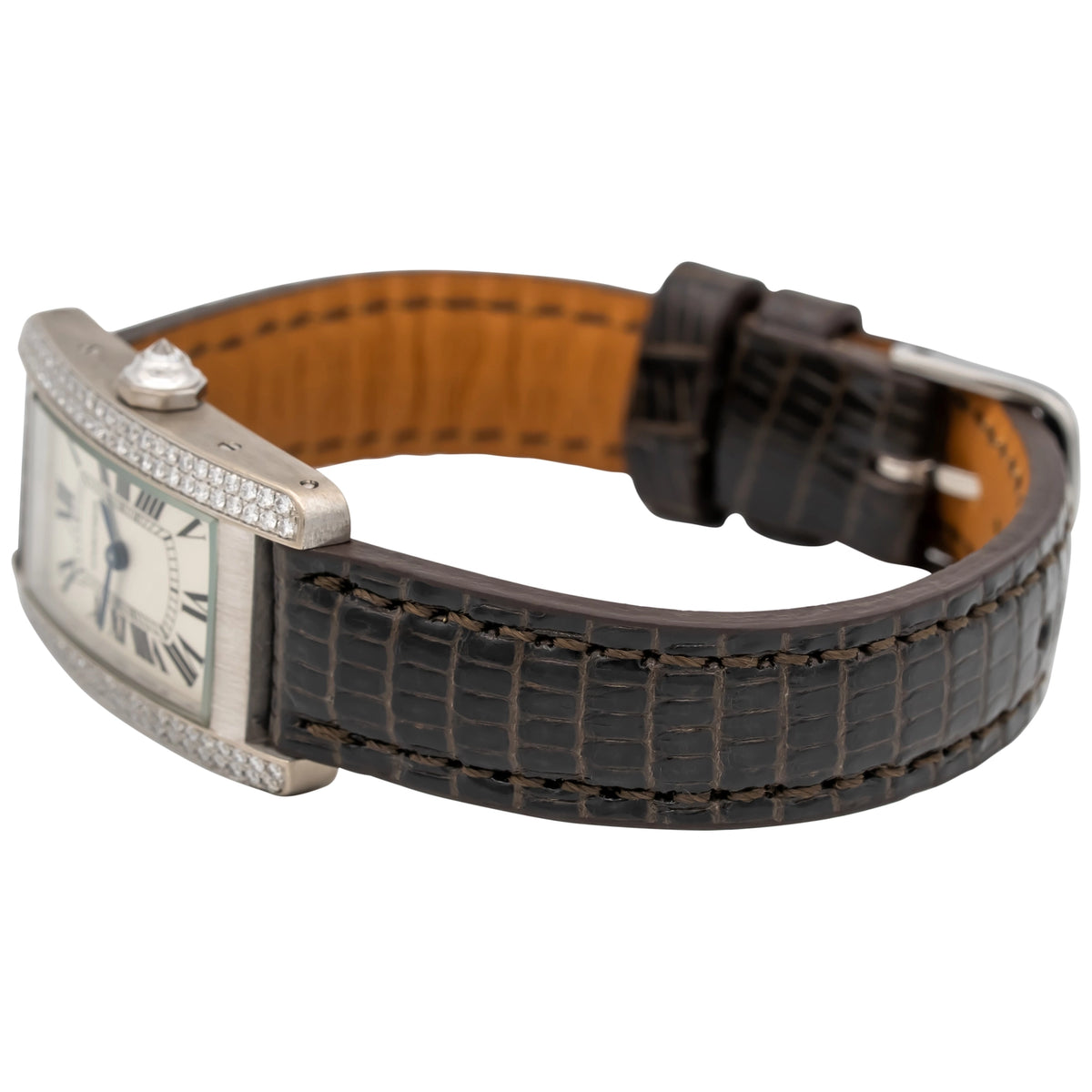 Cartier Tank Américaine 2489 Silver Dial on Leather 2003