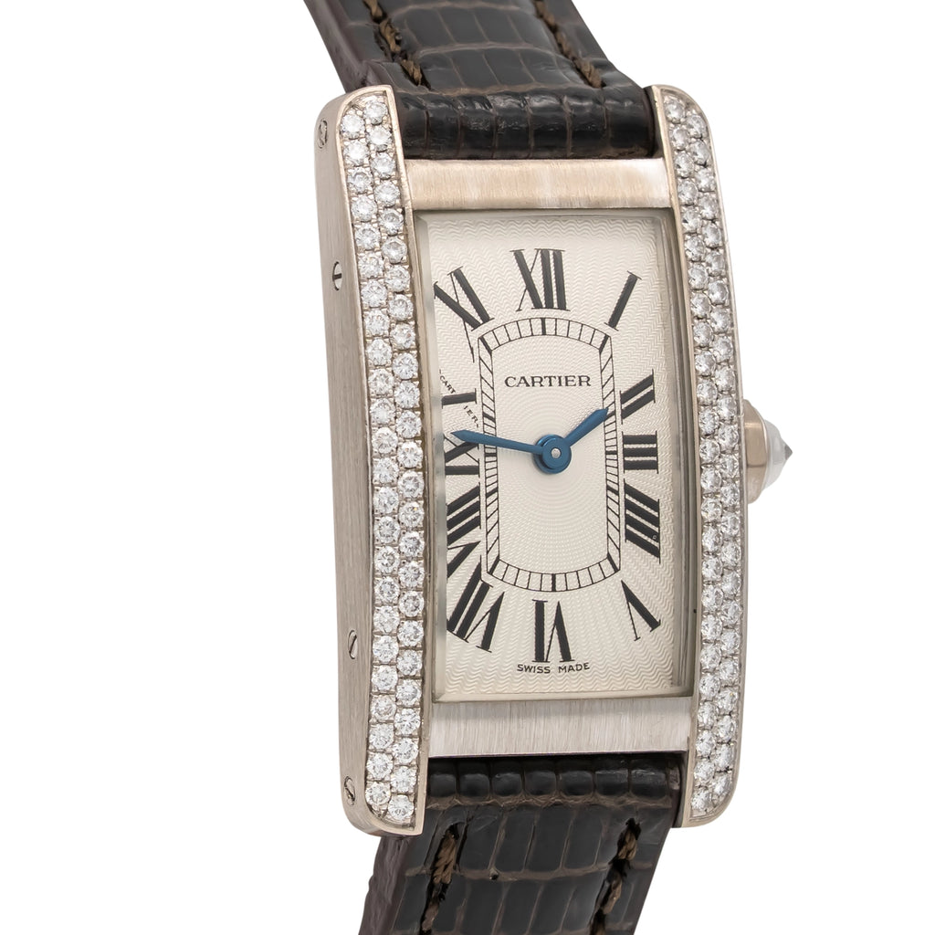 Cartier Tank Américaine 2489 Silver Dial on Leather 2003