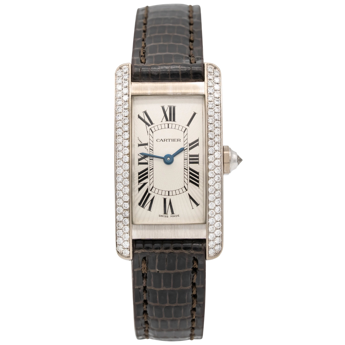 Cartier Tank Américaine 2489 Silver Dial on Leather 2003