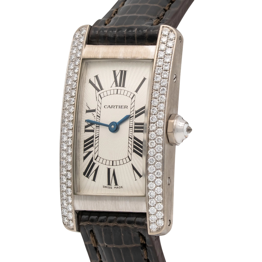 Cartier Tank Américaine 2489 Silver Dial on Leather 2003