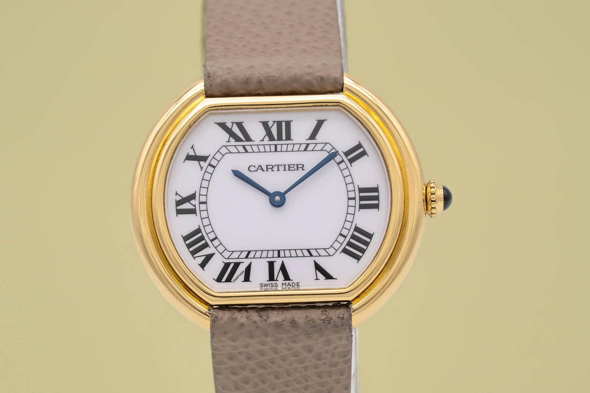 Cartier Ellipse 78091 White Dial on Leather