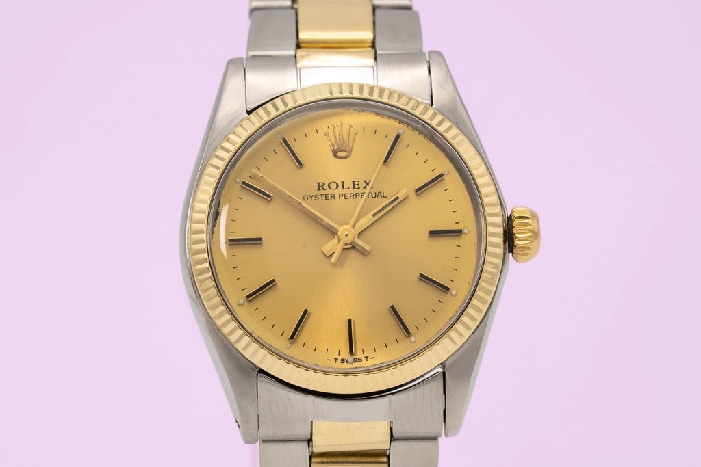 Rolex Oyster Perpetual 31 6551 Champagne Dial on Stainless steel and 18 karat yellow gold 1970