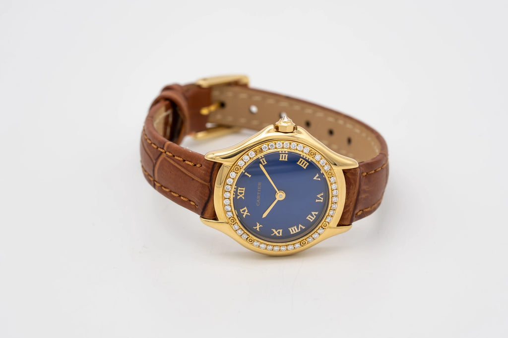 Cartier Cougar 887907 Blue Dial on Leather 1990