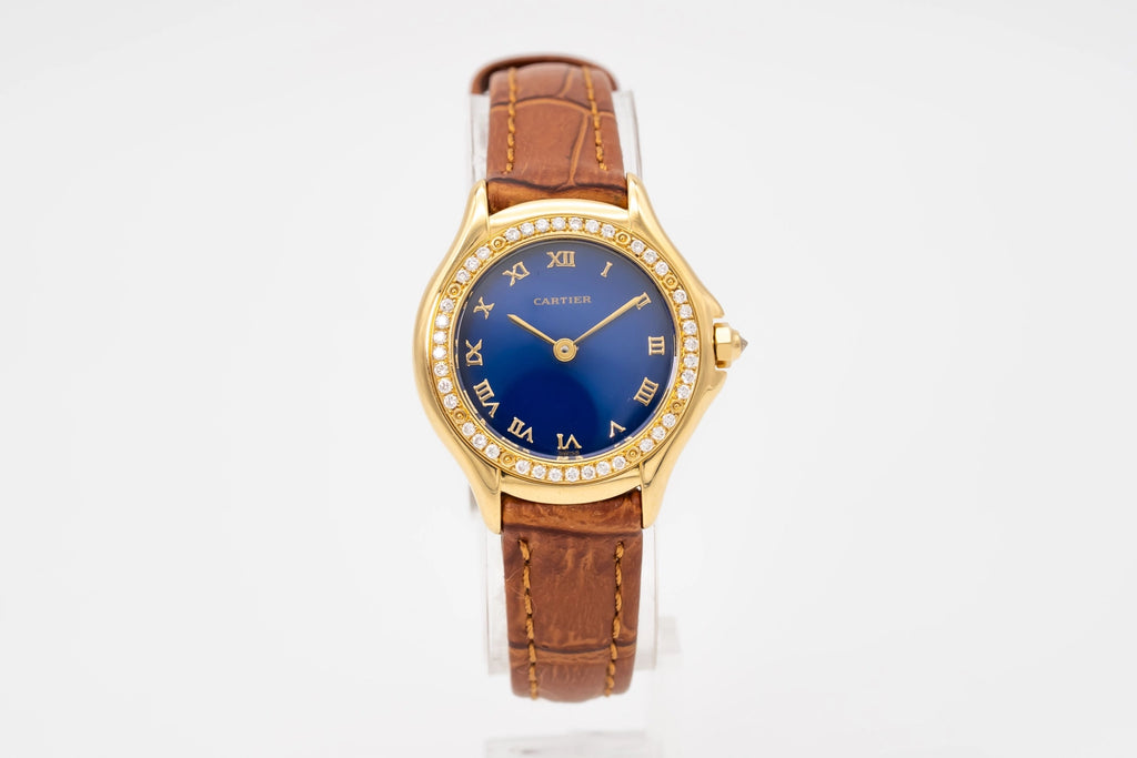 Cartier Cougar 887907 Blue Dial on Leather 1990