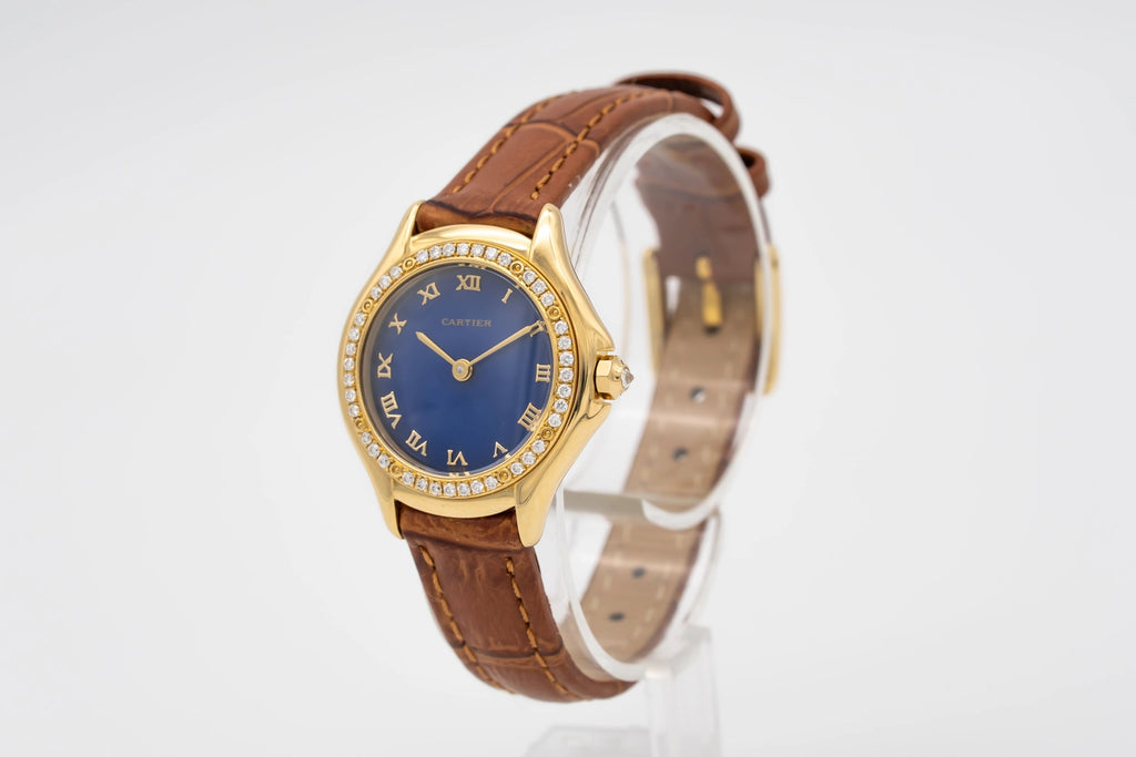 Cartier Cougar 887907 Blue Dial on Leather 1990