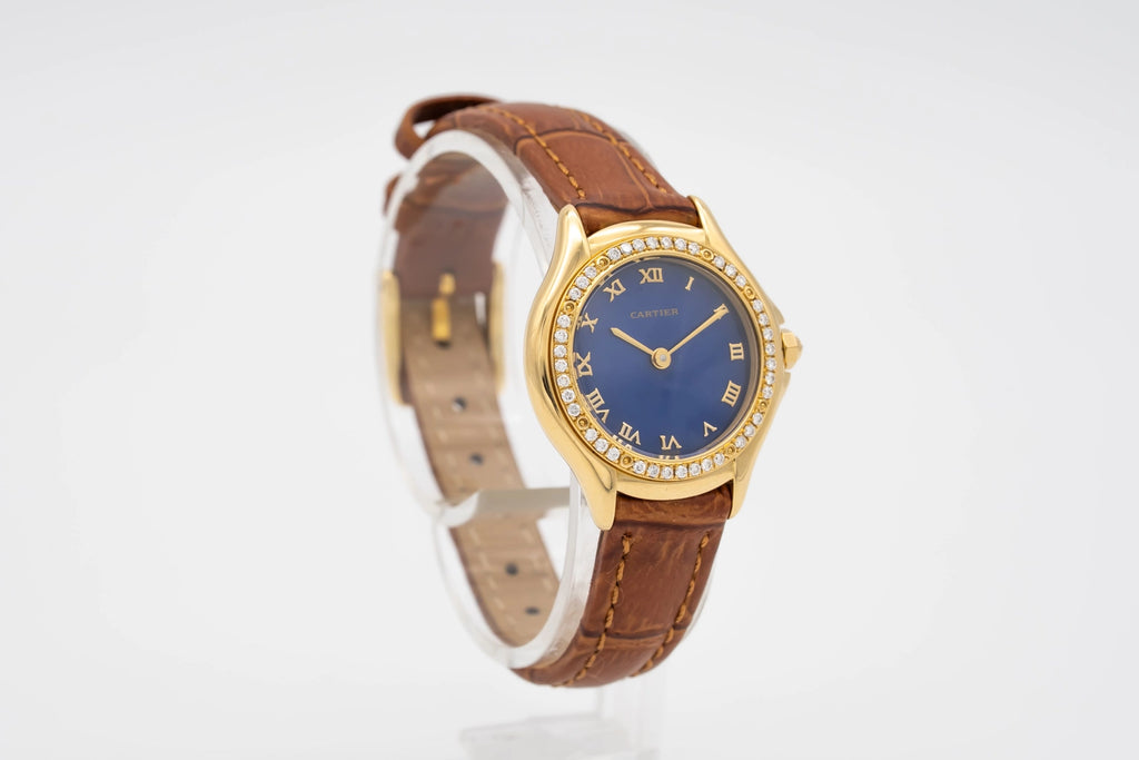Cartier Cougar 887907 Blue Dial on Leather 1990