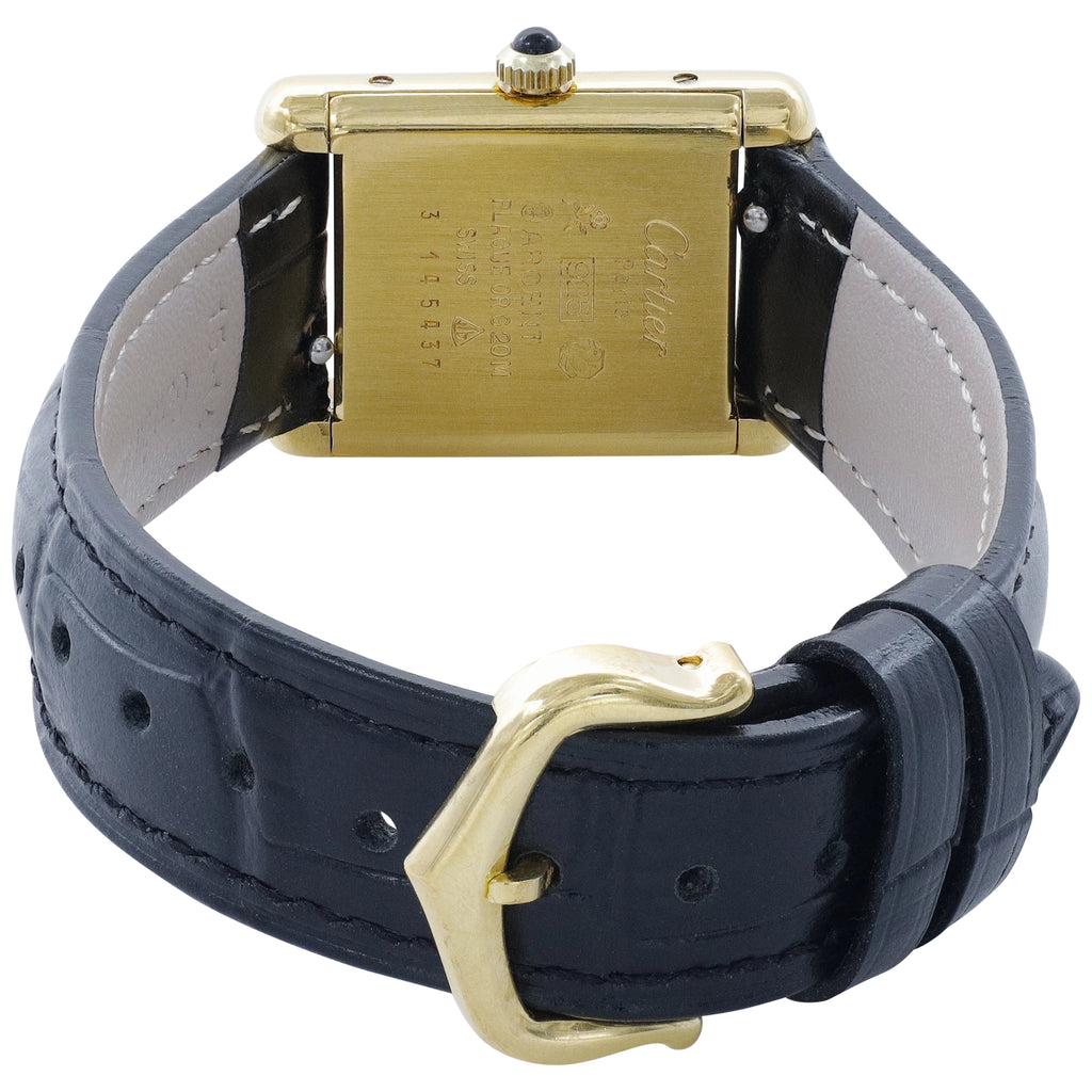 Cartier Tank Black Dial on Leather