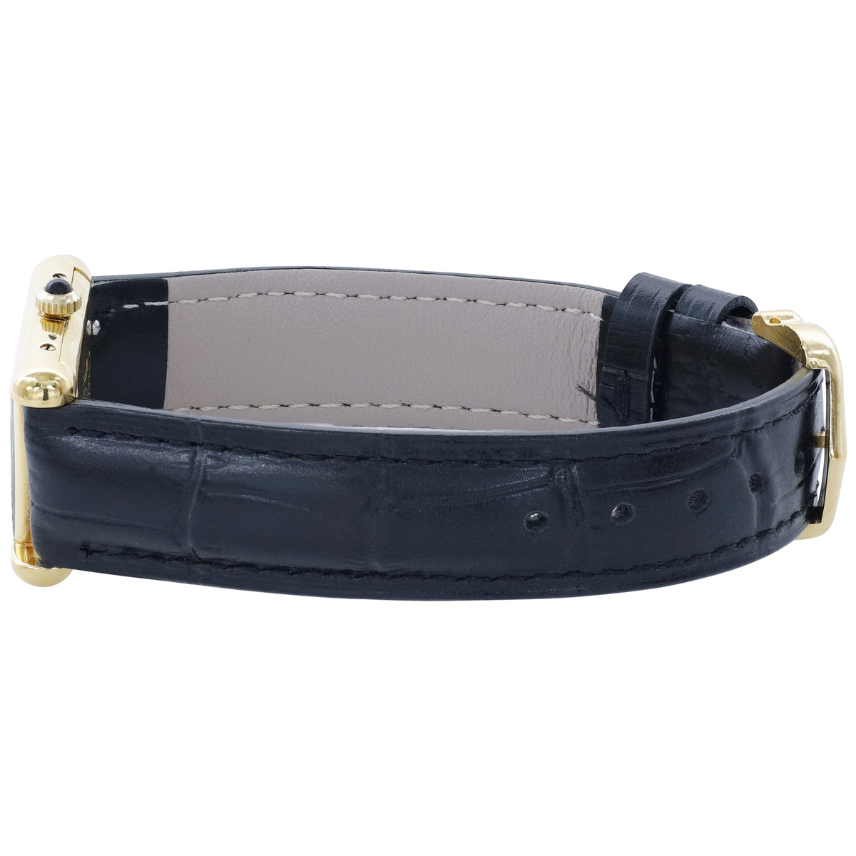 Cartier Tank Black Dial on Leather
