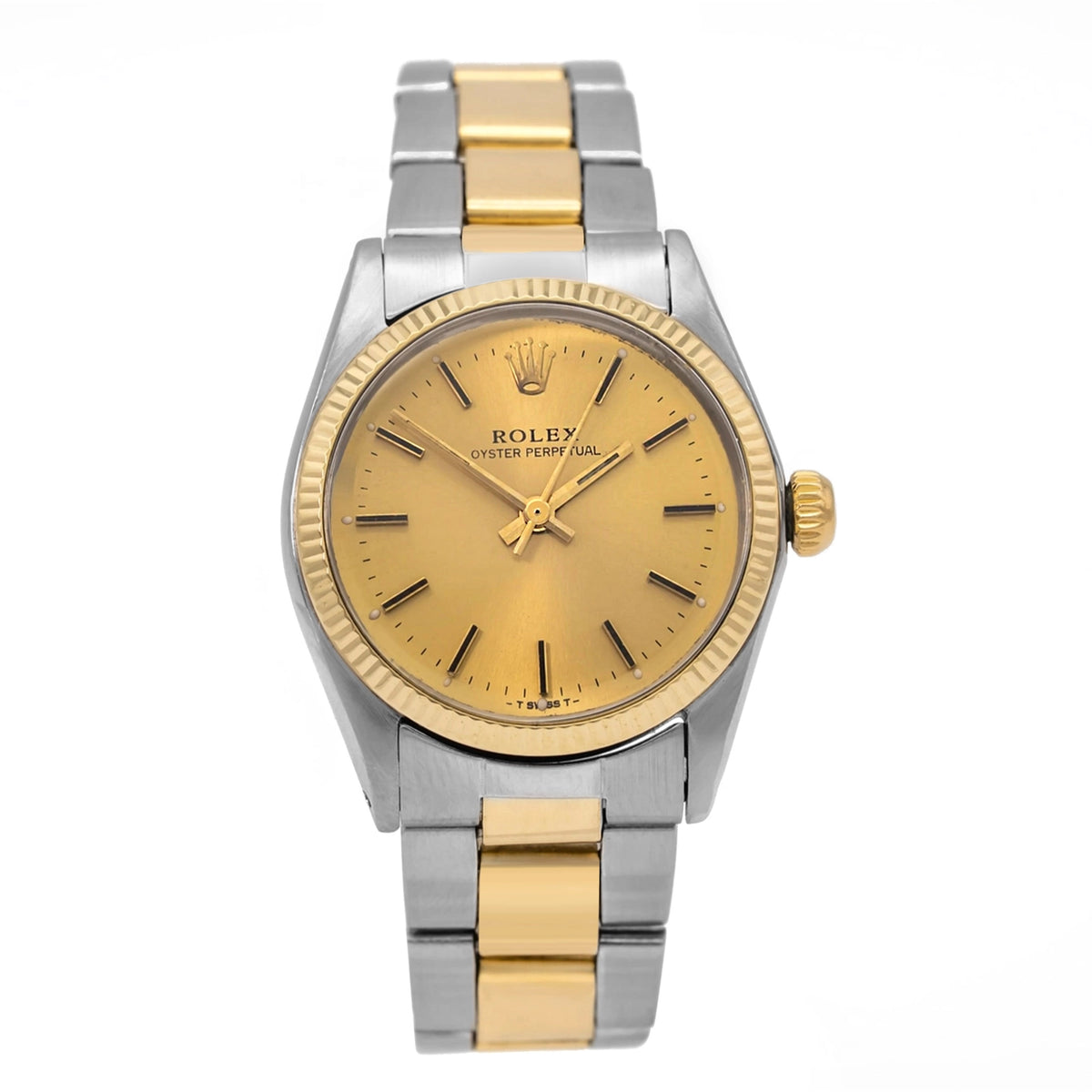 Rolex Oyster Perpetual 31 6551 Champagne Dial on Stainless steel and 18 karat yellow gold 1970