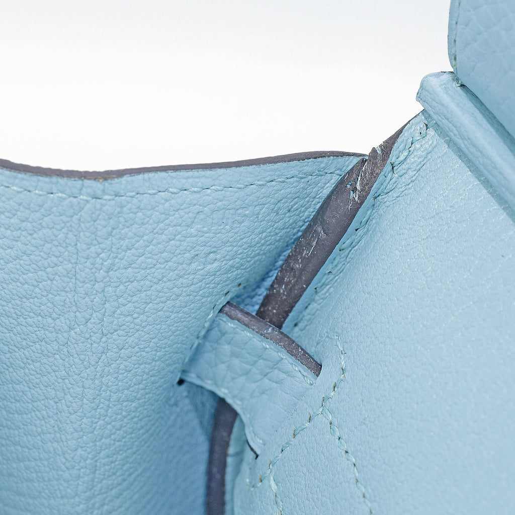 Hermès Birkin 30 Bleu Atoll Togo Palladium Hardware 2017
