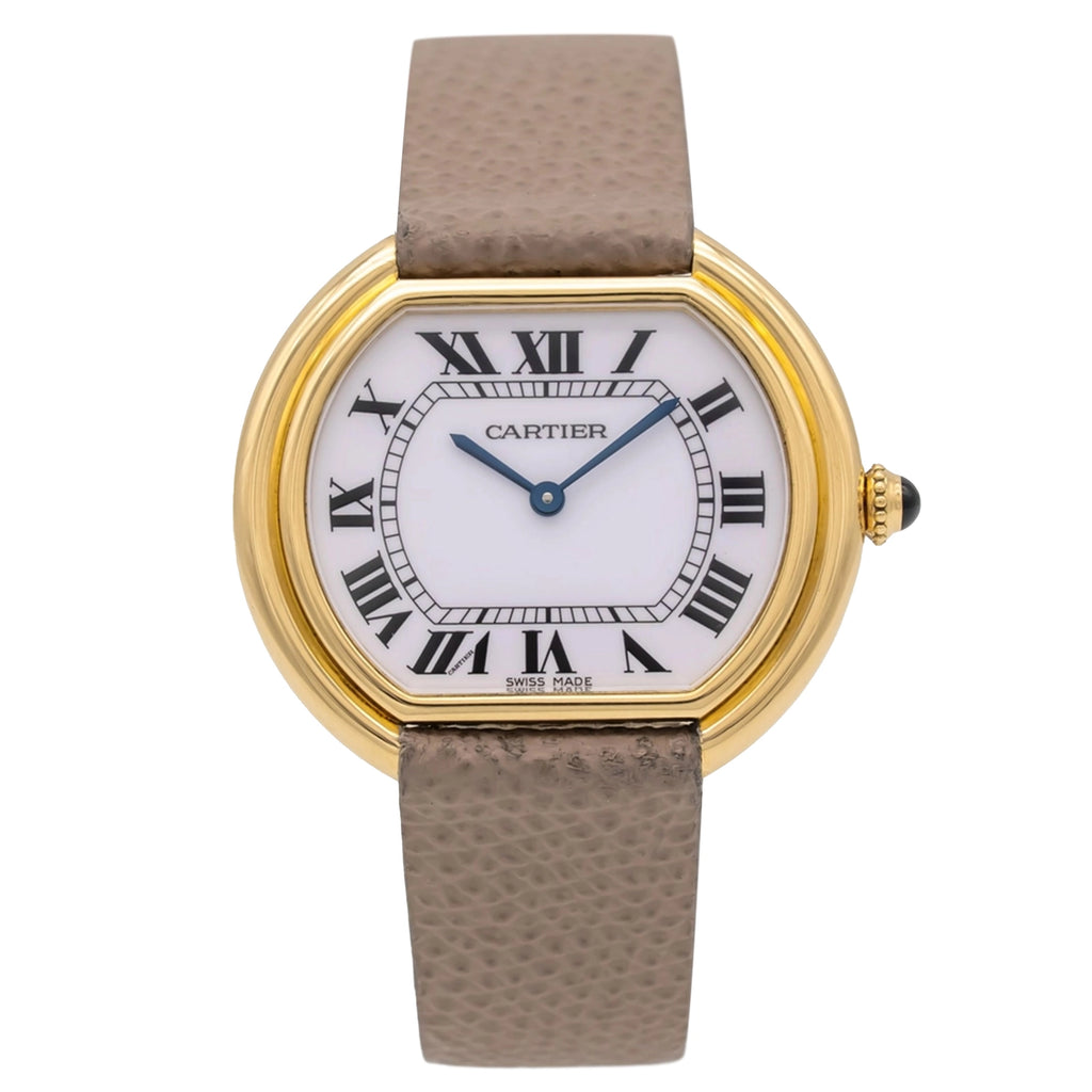 Cartier Ellipse 78091 White Dial on Leather